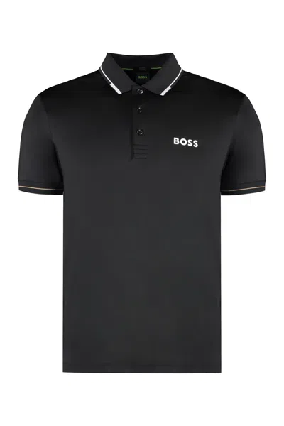 Hugo Boss Technical Fabric Polo Shirt In Black
