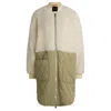 Hugo Boss Mixed-material Liner Jacket With Two-way Zip In White