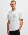 Hugo Boss Tee Mens Interlock-cotton T-shirt With Circle Artwork In White