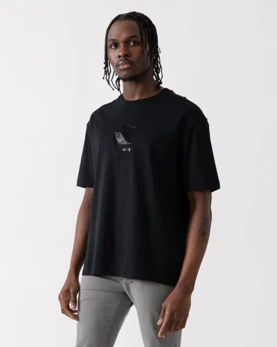 Hugo Boss Tee Mirror 1 Mens Graphic Print T-shirt In Black