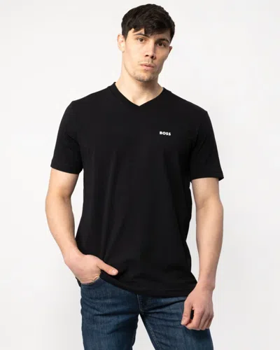 Hugo Boss Tee V Mens V-neck T-shirt Nos In Black