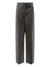 Hugo Boss Telda Viscose And Virgin Wool Trousers In Gray