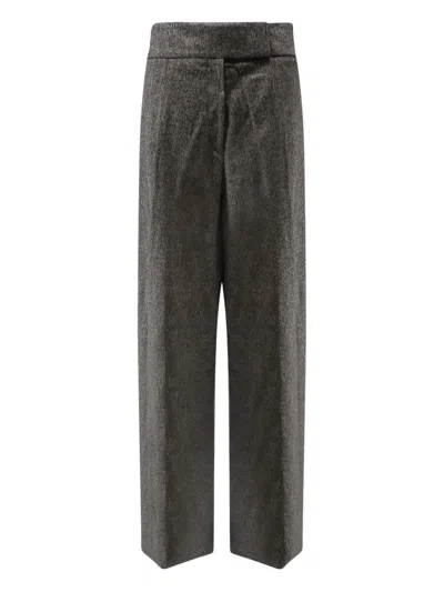 Hugo Boss Telda Viscose And Virgin Wool Trousers In Black