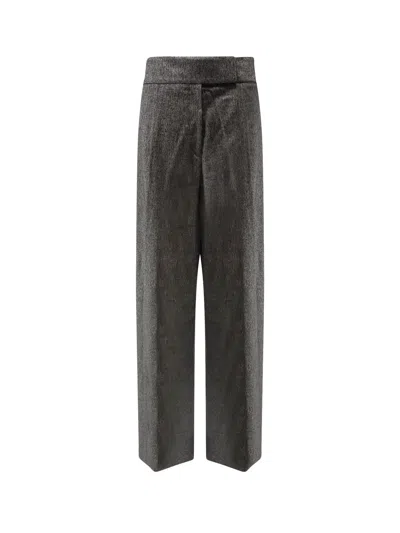 Hugo Boss Telda Viscose And Virgin Wool Trousers In Black