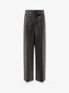 Hugo Boss Telda Viscose And Virgin Wool Trousers In Gray