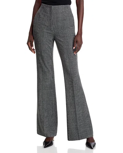 Hugo Boss Telessa Bootcut Pants In Charcoal Plaid