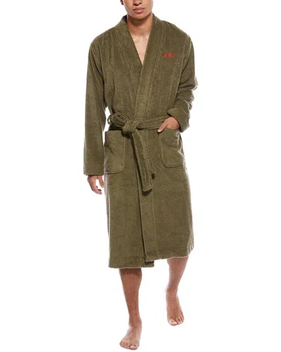 Hugo Boss Terry Robe In Green