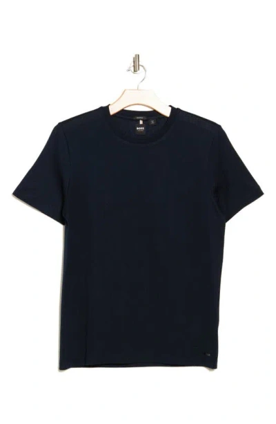 Hugo Boss Tesar Mercerized Cotton T-shirt In Dark Blue