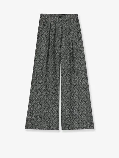 Hugo Boss Tetosa2 Herringbone Fabric Trousers In Black