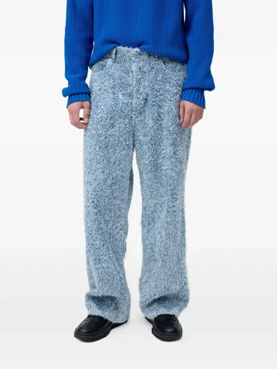 Hugo Boss Texture-finished Jeans In Blue