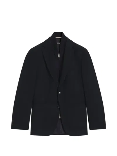 Hugo Boss Slim-fit Jacket With Integrated Vest In Black