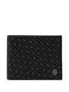 Hugo Boss Monogrammed Bifold Wallet In Black