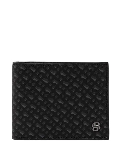 Hugo Boss Monogrammed Bifold Wallet In Black