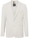 Hugo Boss Houndstooth Single-breasted Blazer In Neutrals