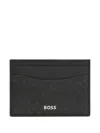 Hugo Boss Textured Cardholder In Black