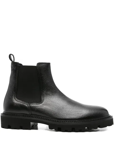 Hugo Boss Textured Chelsea Boots In Black
