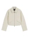 Hugo Boss Textured Cropped Jacket In Neutral