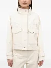Hugo Boss Textured Drawstring Jacket In Neutral