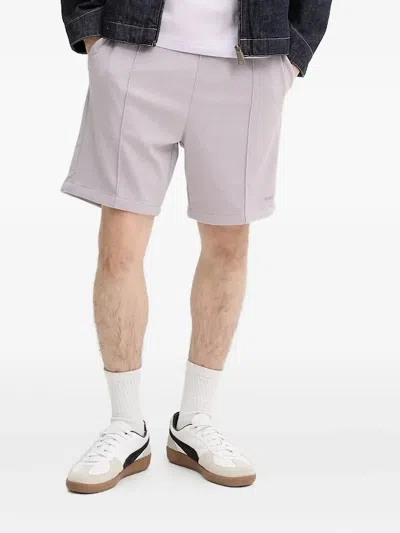 Hugo Boss Textured Drawstring Shorts In Purple