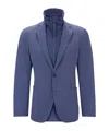 Hugo Boss Water-repellent Jacket In Slim Fit With Zip-up Inner In Blue