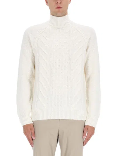 Hugo Boss Textured Knit Sweater In White