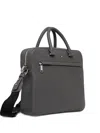 Hugo Boss Textured Leather Briefcase In Gray