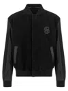 Hugo Boss Textured Microfiber Bomber Jacket In Black