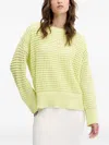 Hugo Boss Textured Open-knit Sweater In Green