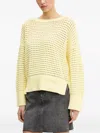 Hugo Boss Textured Open-knit Sweater In Yellow