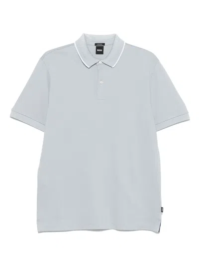 Hugo Boss Textured Polo Shirt In 蓝色