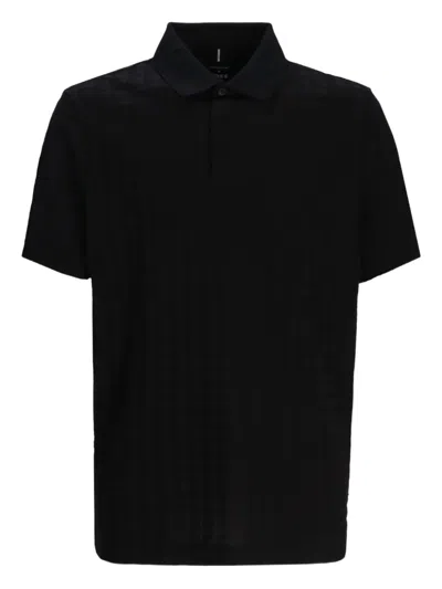 Hugo Boss Short Sleeve Polo Knit Sweater In Black