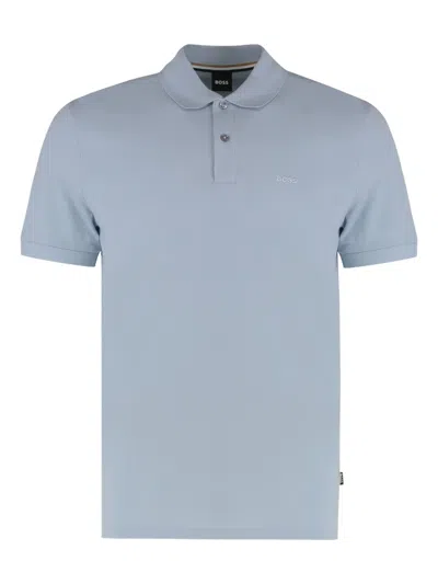 Hugo Boss Textured Polo Shirt In Blue