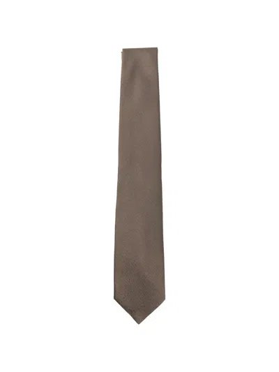 Hugo Boss Textured Silk Tie In Brown