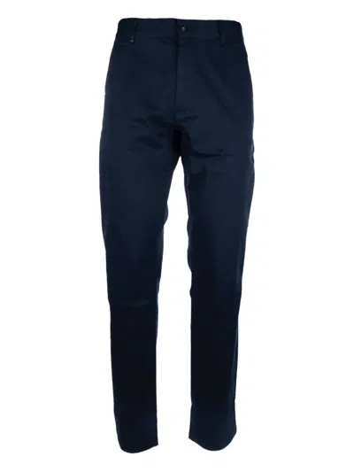 Hugo Boss Textured Slash-pocket Trousers In Blue