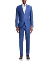 Hugo Boss Textured Solid Slim Fit Suit In Bright Blue