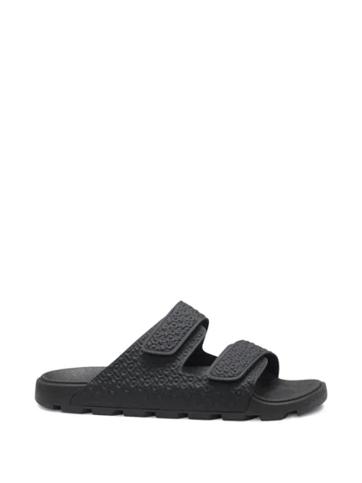 Hugo Boss Textured Strap Slides In Black