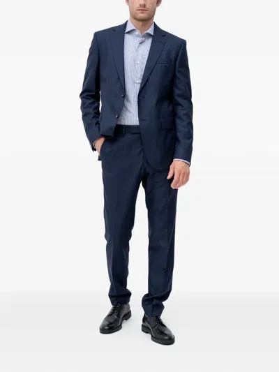 Hugo Boss Textured Suit In Blue