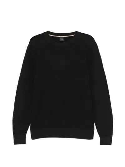 Hugo Boss Boss Imberto Textured Sweater In Black