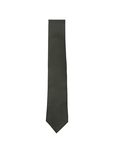 Hugo Boss Textured Tie In Green