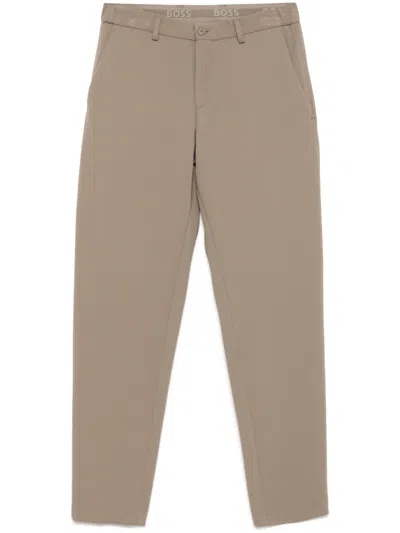 Hugo Boss Textured Trousers In Brown