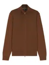 Hugo Boss Textured Zip-up Cardigan In Orange