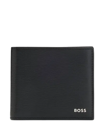 Hugo Boss Textured-leather Wallet In Black