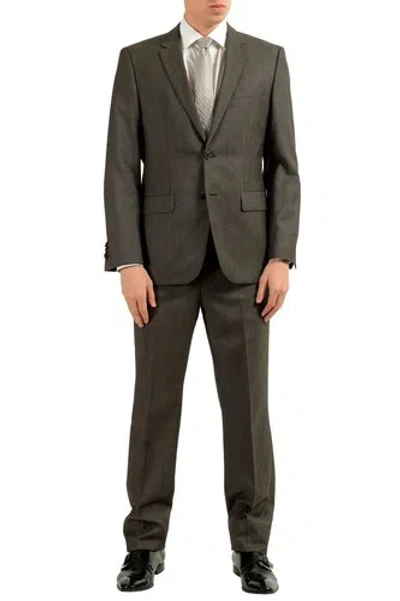 Pre-owned Hugo Boss "the Grand1/central1us" Men's 100% Wool Dark Brown Two Button Suit