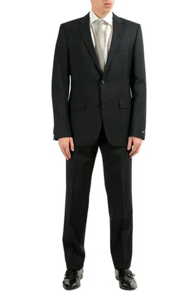 Pre-owned Hugo Boss "the Grand1/central1us" Men's 100% Wool Striped Suit Us 40l It 50l In Black