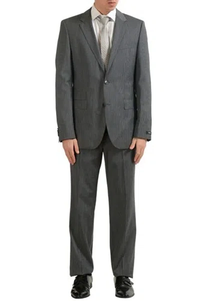 Pre-owned Hugo Boss "the James4/sharp6" Men's 100% Wool Two Button Suit Us 40l It 50 In Gray