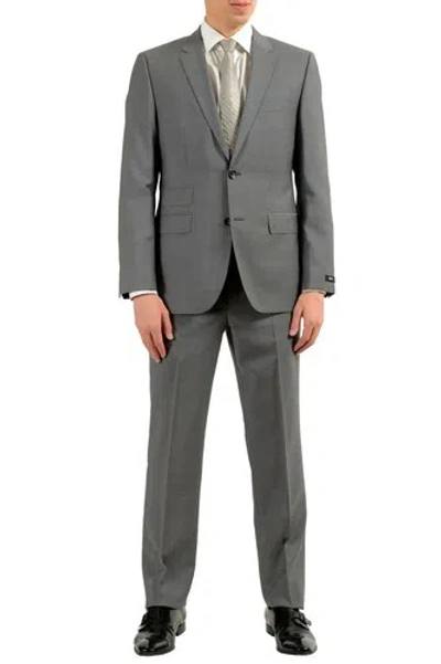 Pre-owned Hugo Boss "the Kings/central_1" Men's Gray 100% Wool Two Button Suit