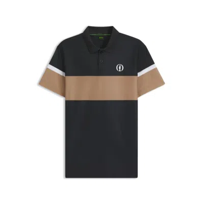 Hugo Boss The Open Active Paddy Polo Shirt In Black