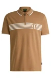 Hugo Boss The Open Polo Shirt With Special Artwork In Beige