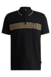 Hugo Boss The Open Polo Shirt With Special Artwork In Black