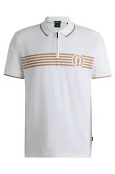 Hugo Boss The Open Polo Shirt With Special Artwork In White